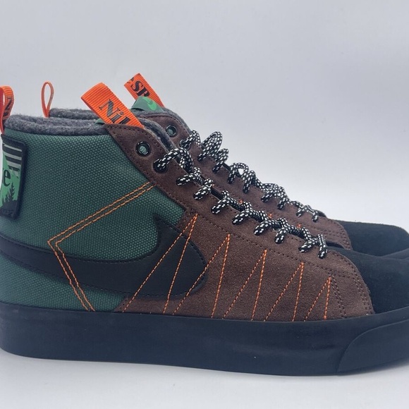 Nike Men's Green and Brown High-Top Sneakers - Picture 1 of 2